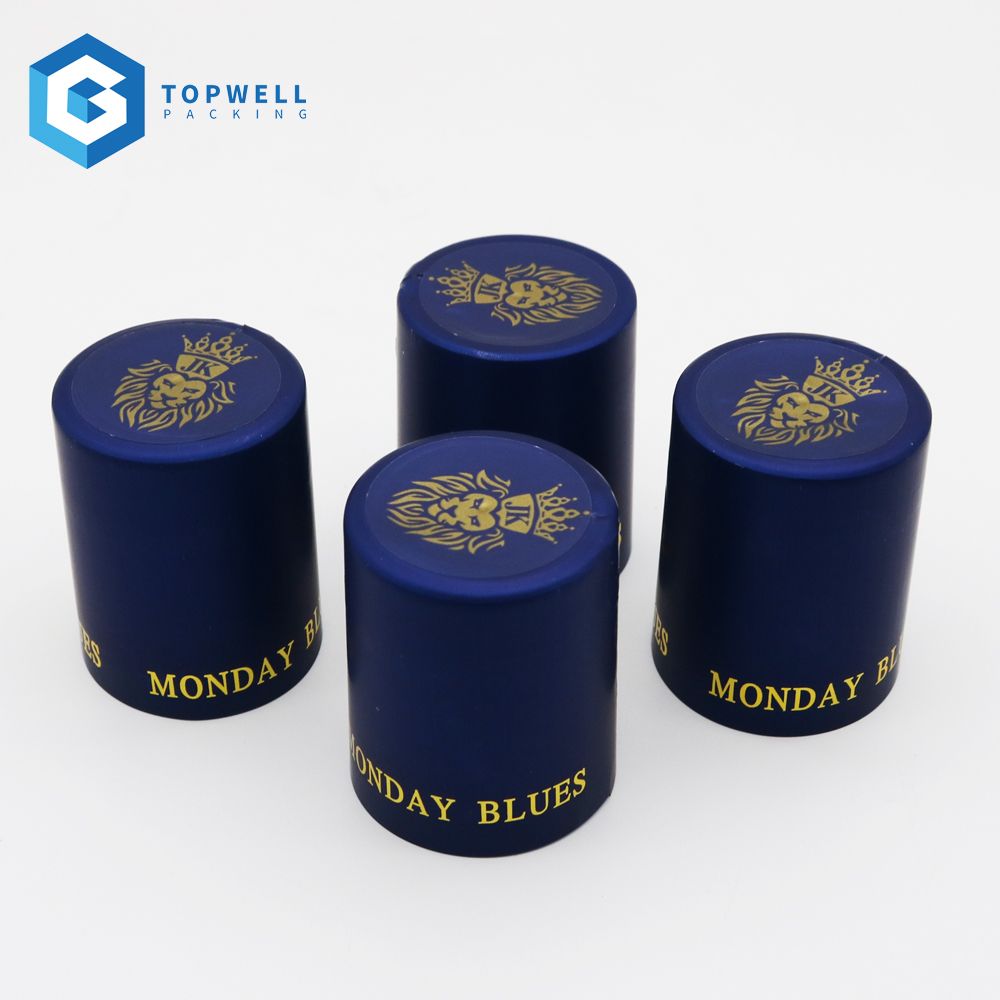 Custom hot Stamping logo Matte Shrink wine bottle sealing strip pvc shrinkable capsule for glass bottle