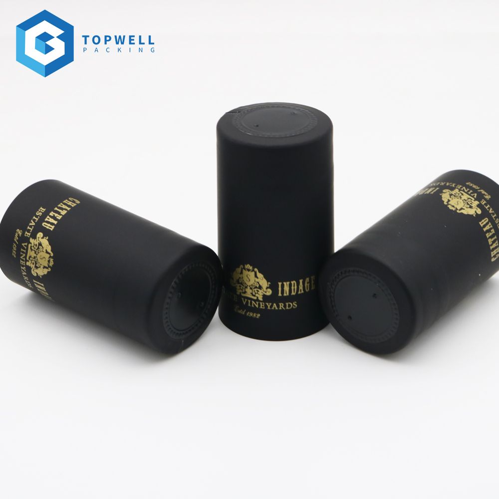 Customized print Embossed logo Easy Tear Liquor bottle cap pvc heat shrinkable wine capsule