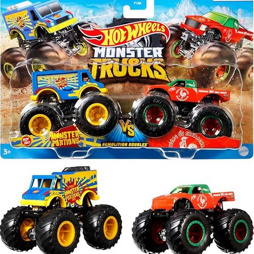 Demolition Doubles Set of 2 Toy Vehicles in 1:64 Scale for Kids & Collectors