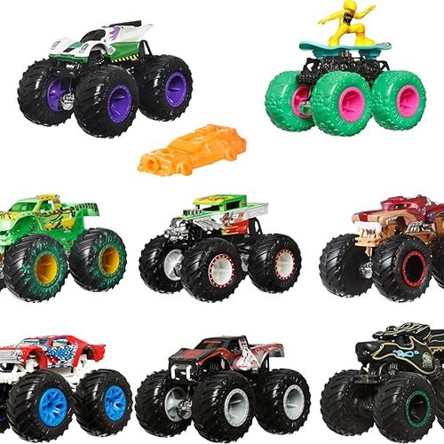 1 Toy Truck in 1:64 Scale & 1 Crushable Car Vehicle Play for Kids & Collectors