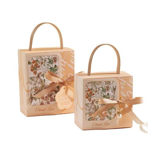 Elegant European Style Wedding Candy Box Sugar Gift Container With Ribbon Accents