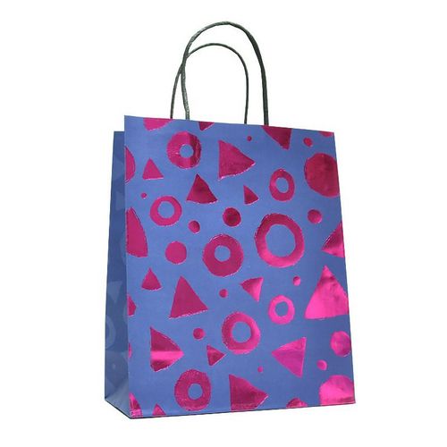 Stylish Gold/Silver Metallic Foiled Paper Tote Bag for Gifts Featuring Durable Rope Handles