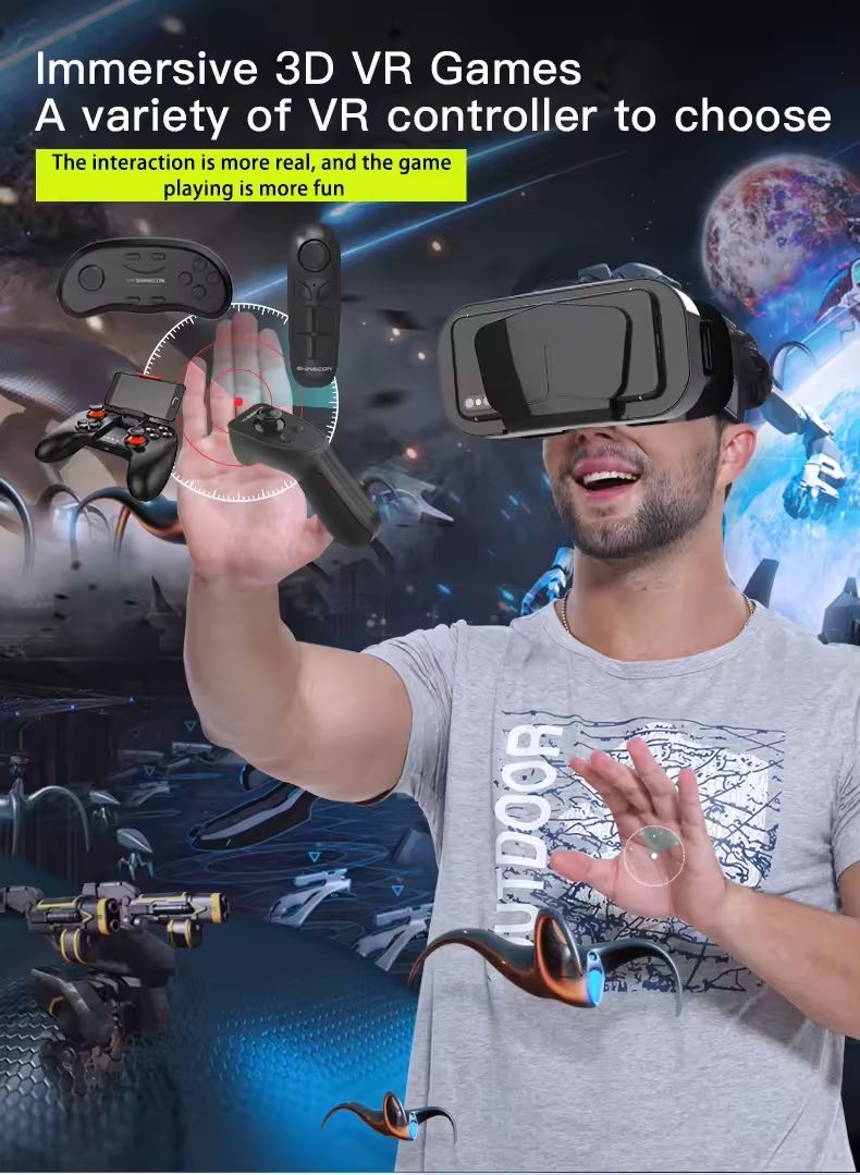 Head Mounted 3D Virtual Reality Vr Glasses Movie Giant Screen Smart ...