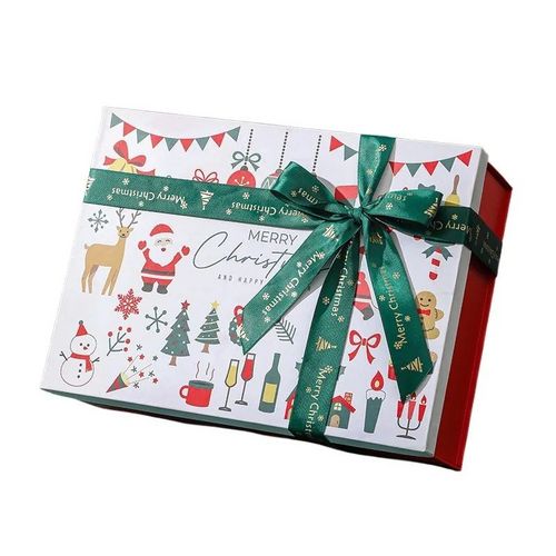 Collapsible Christmas Red Paper Gift Box Foldable Cardboard Boxes for Kids Toy