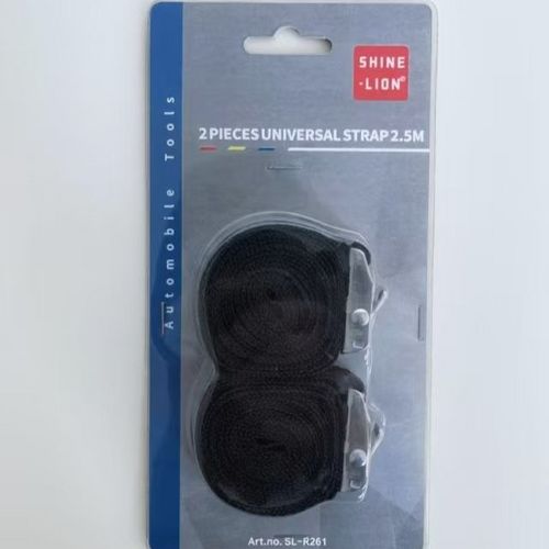 Cargo Control Black Ratchet Straps with 450 lb Load Limit for Transportation 2 pack