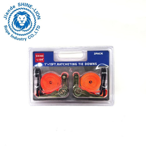 Cargo Control Wire Hook Ratchet Strap Lashing Straps with Safety Lock S Hooks for Luggage Goods Transportation