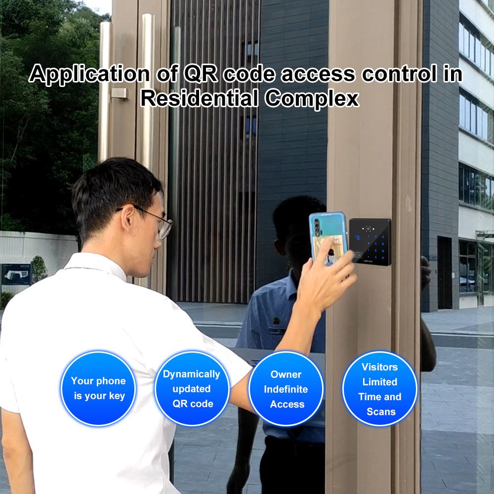 86mm waterproof QR Code Access Control Visitor Management QR Code Entry ...