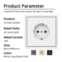 White 2-gang German plug switch for home decoration F300