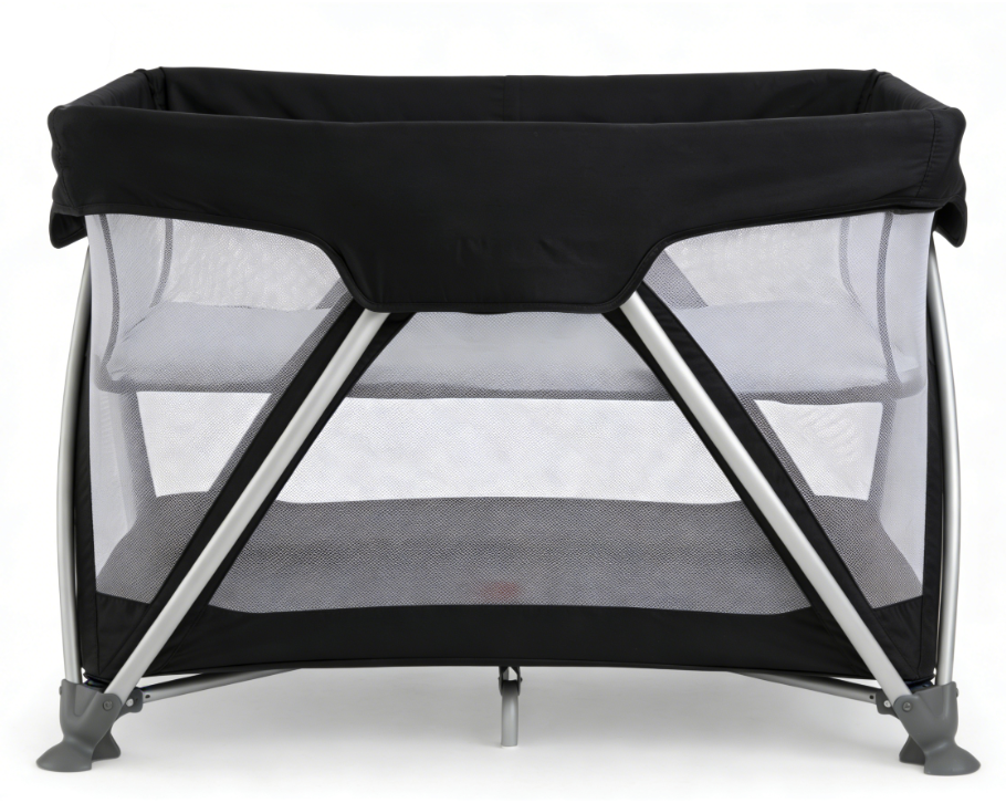 Black New Design Baby Travel Cot Foldable Travel cot Safety Kids ...