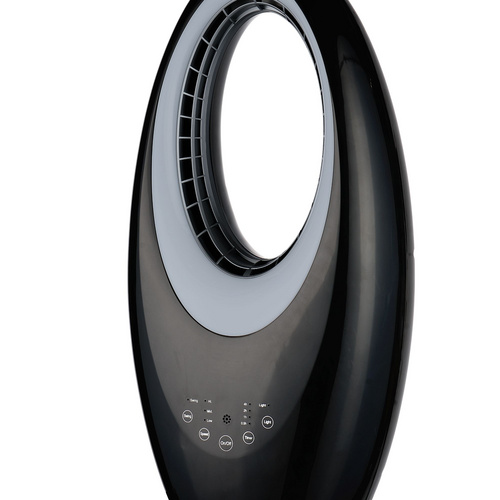 Smart temperature control bladeless fan automatically adjusting fan speed and mode based on room temperature