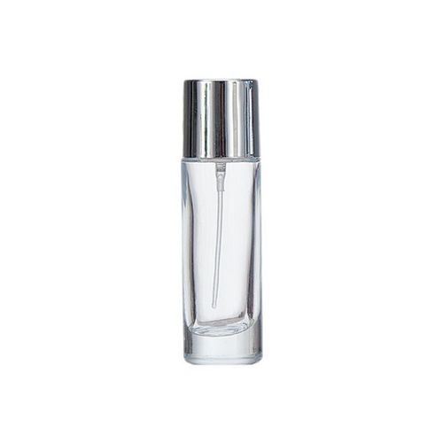 The thick-glass perfume bottle with a rounded mouth is convenient to use