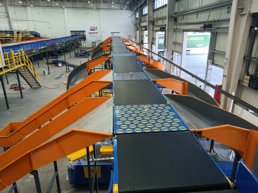 electric-drum driven sorter, swivel wheel sorter, DWS system, parcel ...