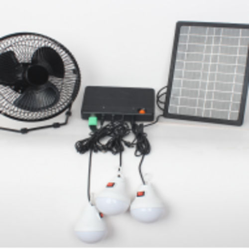 Solar Lighting Kit with DC Fan & 3 LED Bulbs