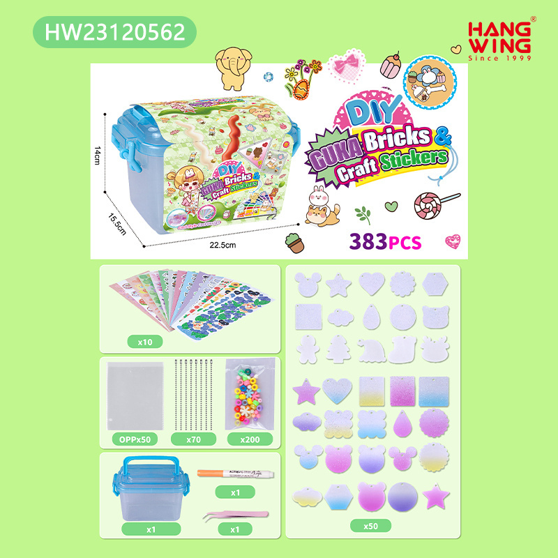 HW Korean New Hot Selling PVC DIY Guka Bricks Graft Kiss Cut Photo Stickers Girls Play House Set Toys Gifts for Kids