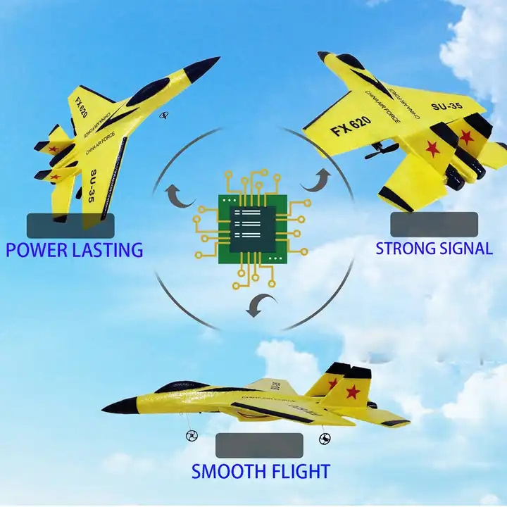 Zino HW 2.4G RC Radio Flying Set Electric Foam EPP Plane Remote Control Airplane Small SU35 Fighter Outdoor for Adults Kids 100M