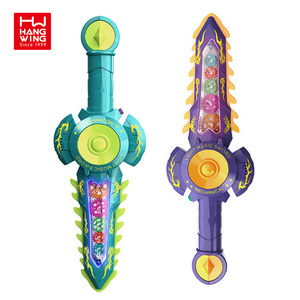 Electric Sound and Light Gear Linkage Planetary Space Chainsaw Flash Sword Outdoor Weapon Play Set Toys for Kids Plastic Unisex