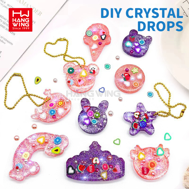 Hw DIY AB Crystal Glue Toys Handmade Beaded Creative Pendant Key Material Package Making Children's Gifts Girl Toys