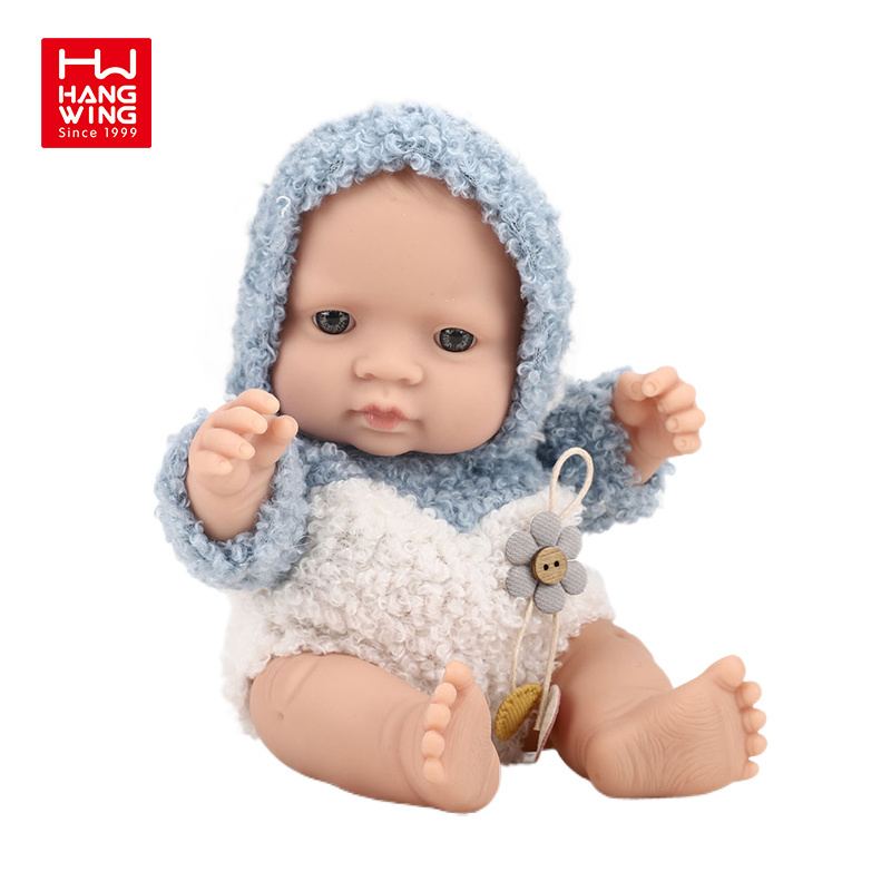 HW TOYS Mother and baby toys environmentally friendly materials silicone vinyl body 8-inch soft enamel doll