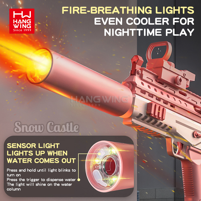 HW summer outdoor boy shooting battle game toy 60.5cm 95 fully automatic bursting electric fire special effects water gun