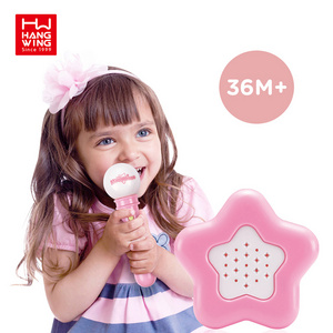 HW TOYS girls star music microphone with light children early education musical instrument piezoelectric microphone