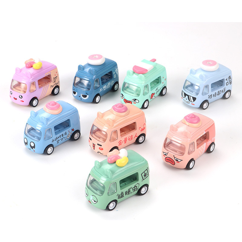 DIE-CAST Pull back cars Die Cast Metal Mini Racers Variety Car Cute outfit Cartoon Vehicles