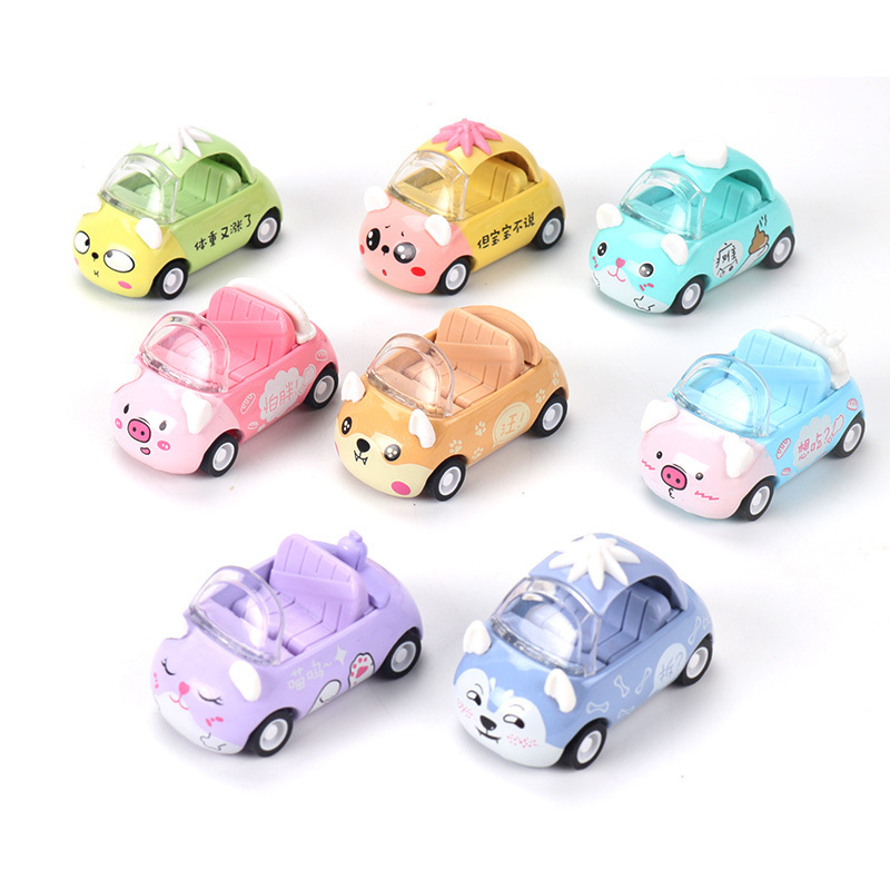 DIE-CAST Pull back cars Die Cast Metal Mini Racers Variety Car Cute outfit Cartoon Vehicles