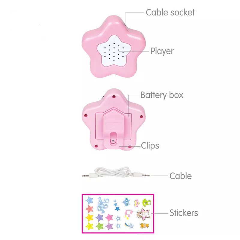 HW TOYS girls star music microphone with light children early education musical instrument piezoelectric microphone