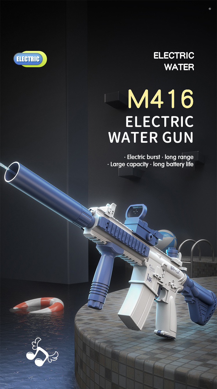 Summer outdoor shooting games free disassembly combination DIY kids 2024 new toy rifle M416 electric high speed water gun