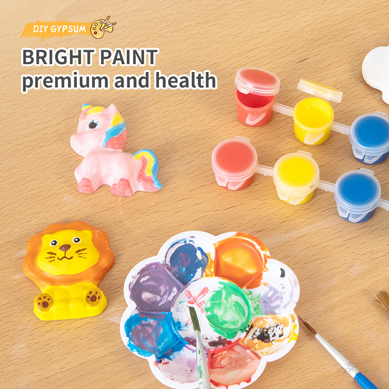 Kids early learning toys DIY gypsum mould plaster painting drawing dinosaurs unicorn animal princess aviation dessert themes