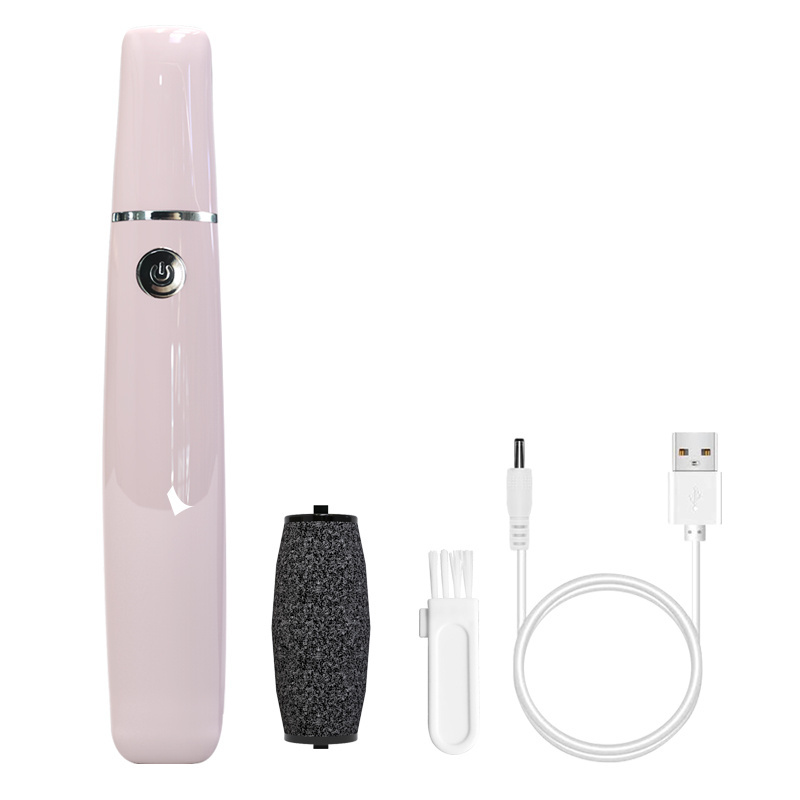 wholesale pedicure supplies newest design professional foot file USB charge electric foot callus remover with LED light