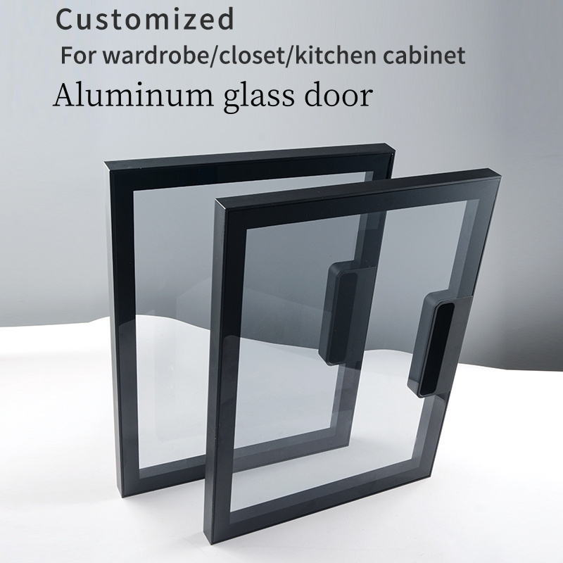 Aluminum profile glass door door for kitchen cabinet wardrobe closet