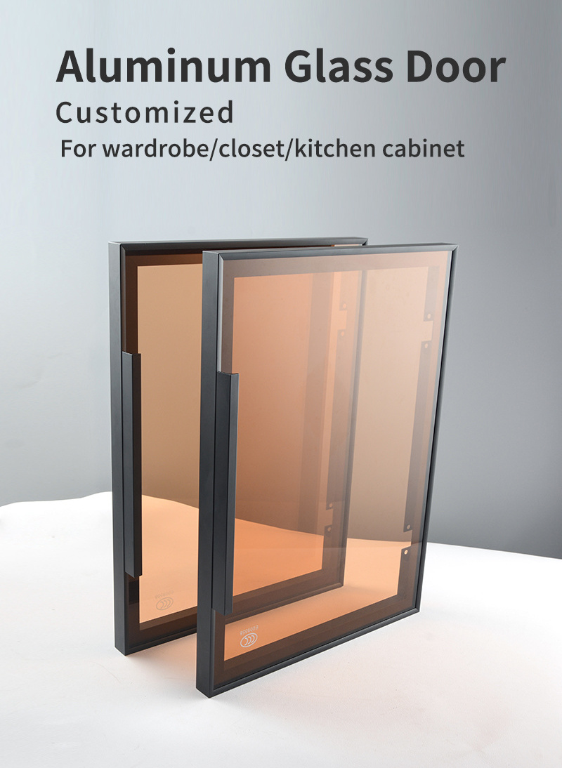 Aluminum profile glass door door for kitchen cabinet wardrobe closet