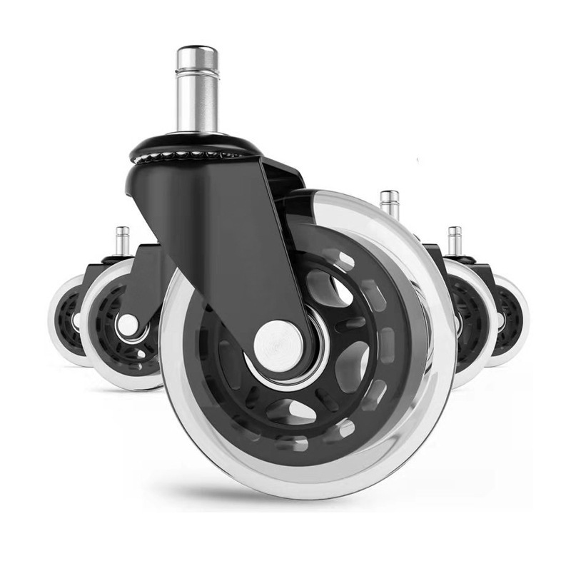 Silent Plug-In Universal Wheel Computer Chair Steering Pulley Small Wardrobe Casters Black With Bolt Castor Office Chair Caster