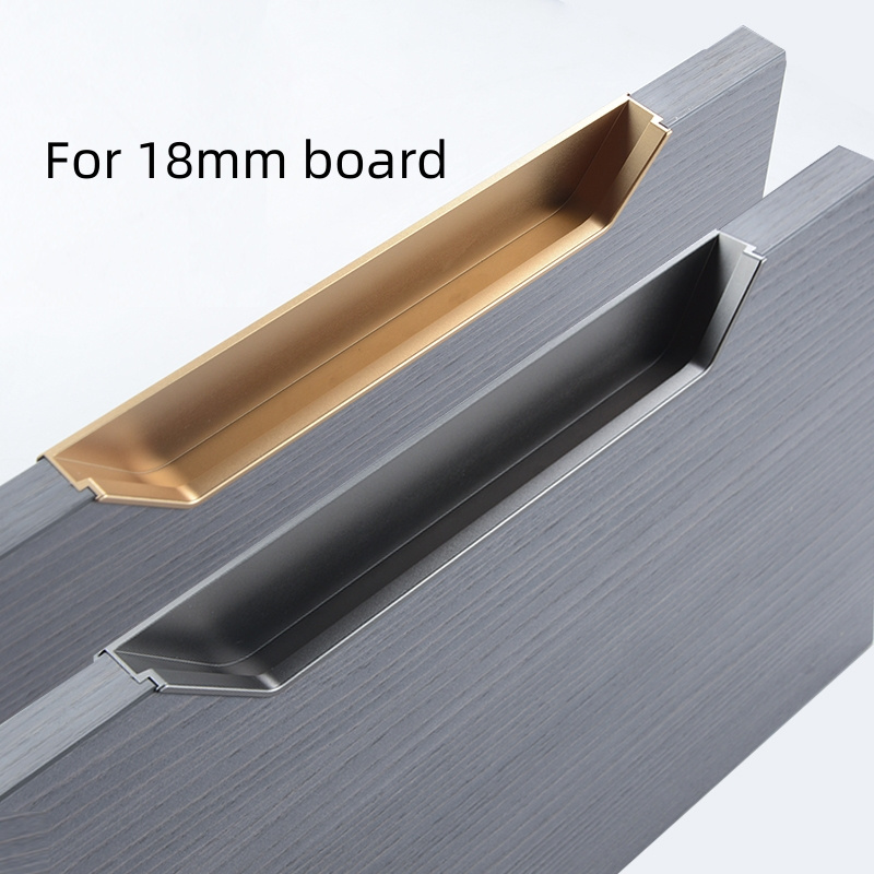 Aluminum Concealed Handle Embedded Cabinet Door Handles Drawer Hidden Handle Modern Kitchen Furniture Accessories 200mm,1100mm