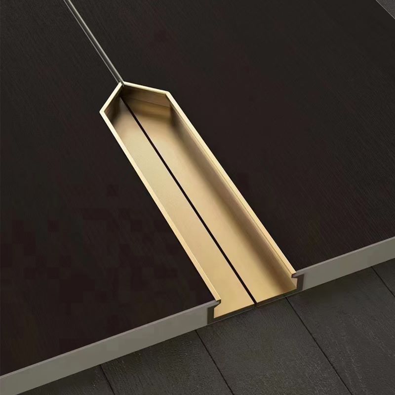 Aluminum Customization Furniture Handle  Black Concealed Drawer Cabinet Handles Kitchen Embedded Handles