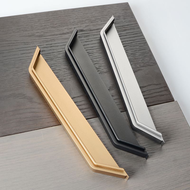 Aluminum Customization Furniture Handle  Black Concealed Drawer Cabinet Handles Kitchen Embedded Handles