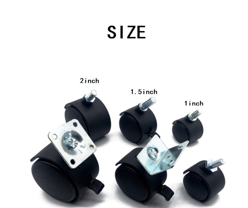 Chair Wheel Furniture Caster Plate Swivel Castor Wheels Replace Hardware Trolley Silent Brake Protection