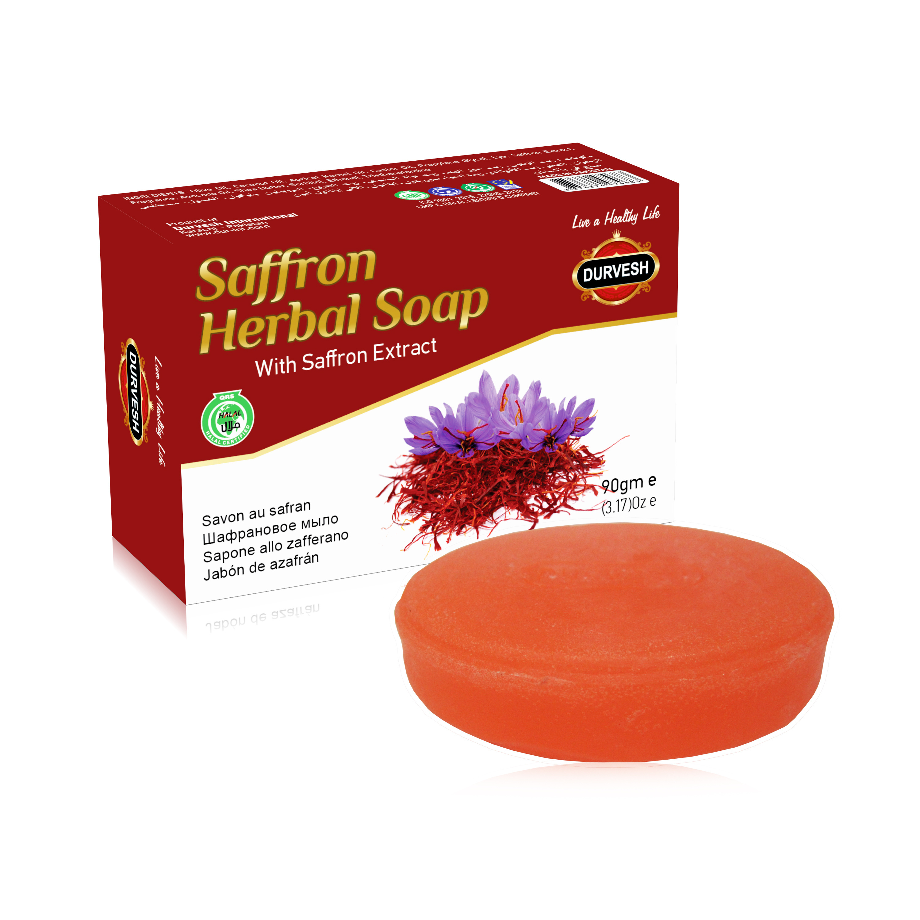 Wholesale In Factory Stock Handmade Moisturizing Whitening Saffron Soap for Face and Body Wash Private Label Exporter From Pakis