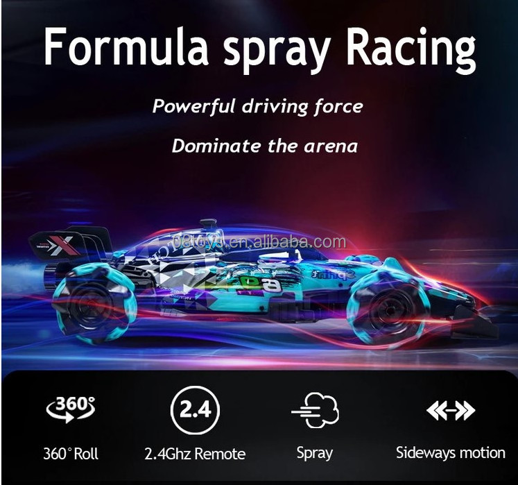 Funny RC and Watch Control Spray F1 Formula RC Racing Car 1:14 Scale fast RC Car Racing