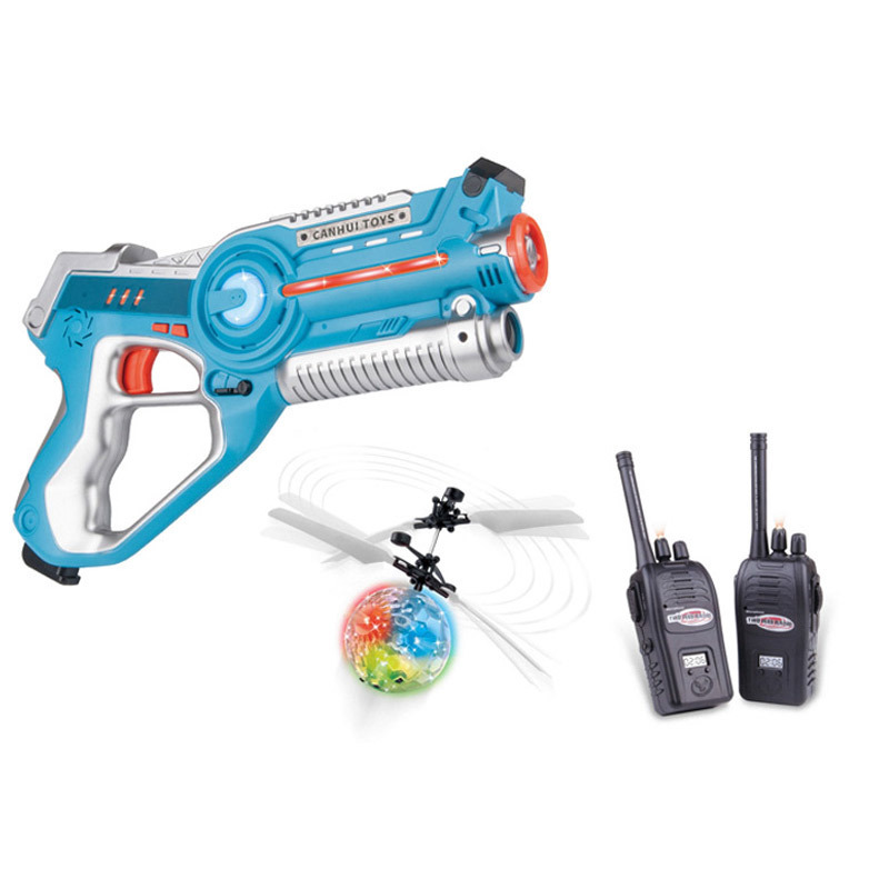 kids shooting battle game toy electric infrared sensing ball helicopter tag laser toy gun with light sound