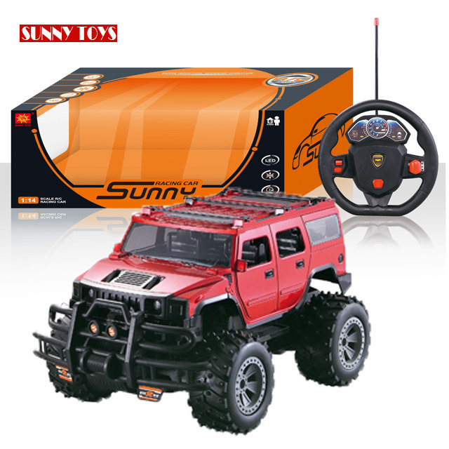 custom radio control cross country racing car toys 1:14 scale 4x4 high speed rc monster truck with led light