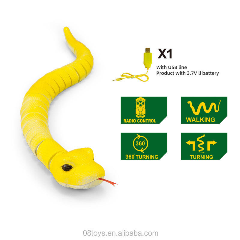 radio control rc realistic animals toy walking 360 degree turning remote control snake with USB charging cable