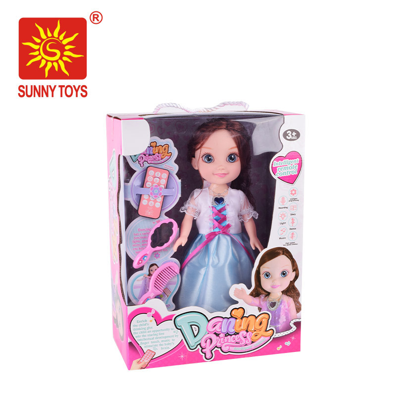 intelligent beauty girl remote control rotation dancing dolls toy with light music