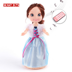 intelligent beauty girl remote control rotation dancing dolls toy with light music