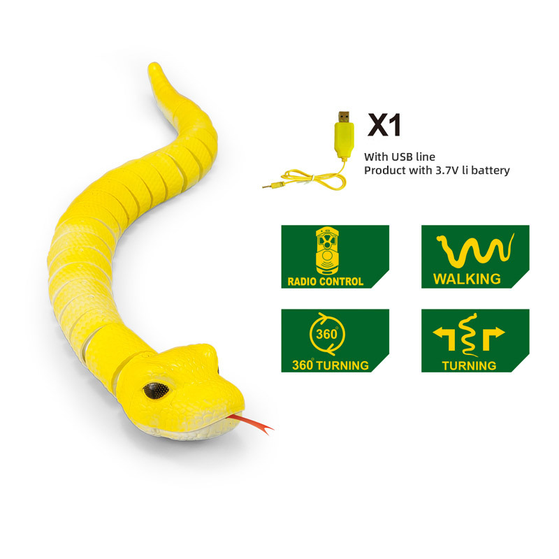 radio control rc realistic animals toy walking 360 degree turning remote control snake with USB charging cable