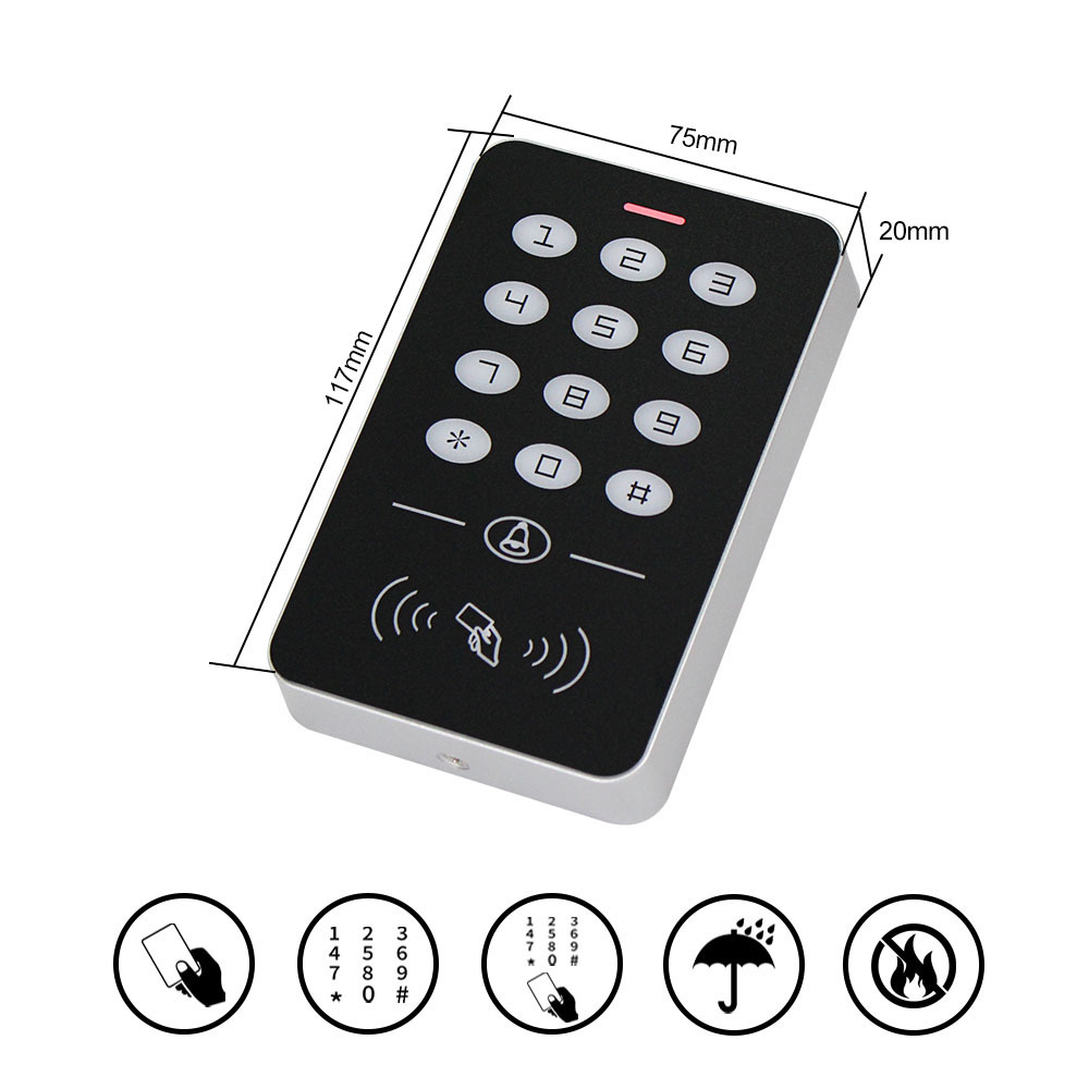 Waterproof RFID 125KHz Access Control Keypad with 180KG magnetic lock RFID Reader access controller kit