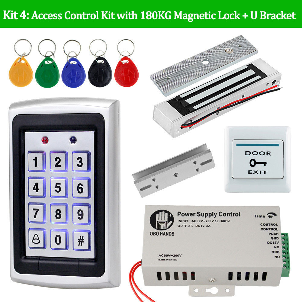 RFID 125KHz Access Control Keypad  magnetic lock RFID Reader access controller kit