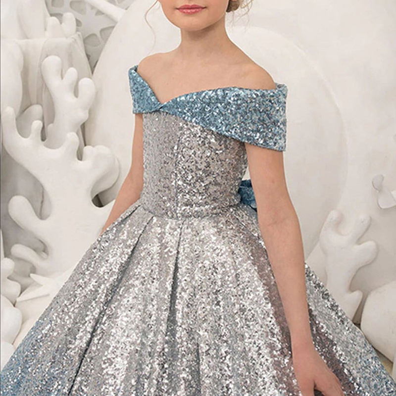 Manufacturer  Story Sequined Ball Gown Custom Infants Floaty Toddlers Tulle Formal Dresses Girls