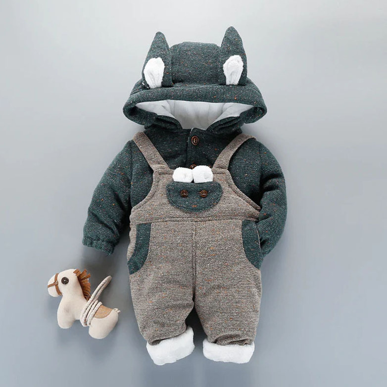 Autumn And Winter Child Suit New Baby Baby Bear Cashmere Trouser Suit Children'S Two Sets Of Children'S Clothing