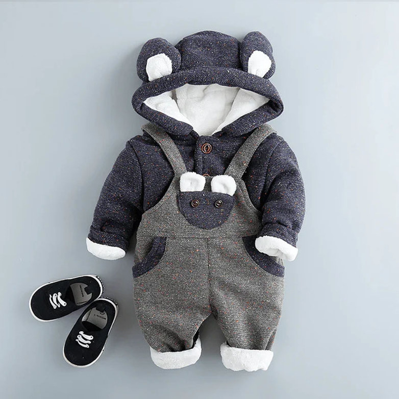 Autumn And Winter Child Suit New Baby Baby Bear Cashmere Trouser Suit Children'S Two Sets Of Children'S Clothing